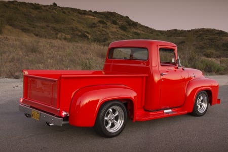 1956-Ford-F-100 - 1956, Red, Truck, Classic