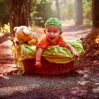 Boy and teddy bear