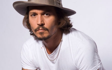 Johnny Depp - white, handsome, male, hat, man, actor, johnny depp