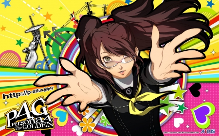 Anime Gamer - gamer, kawaii, opend hands, glasses, come, anime, anime girl, brown hair