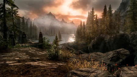 Skyrim - cloud, video, game, skyrim