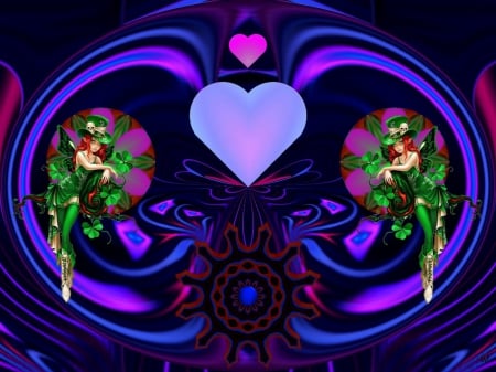 They Always B after Me Pink Heart - eye candy, collage, 3D, fractal, Abstract