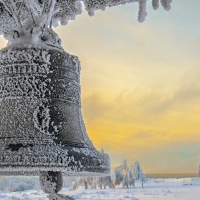 bell in winter