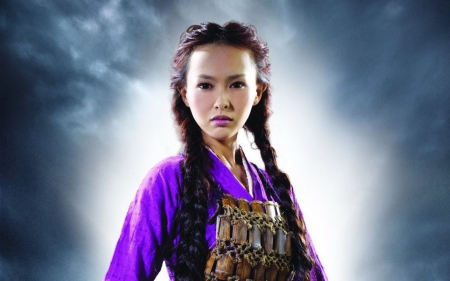 Oriental Beauty - beautiful, photography, girl, chinese, actress, costume, purple, woman, wallpaper