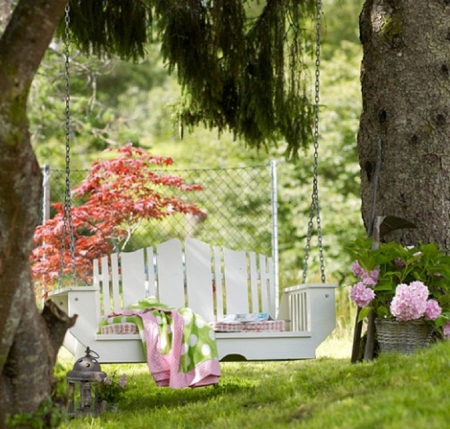 lovely garden swing - nature, swing, garden, lovely