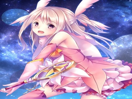 Mahou Shoujo - wand, fantasy, magic, girl, cute, orginal, pink