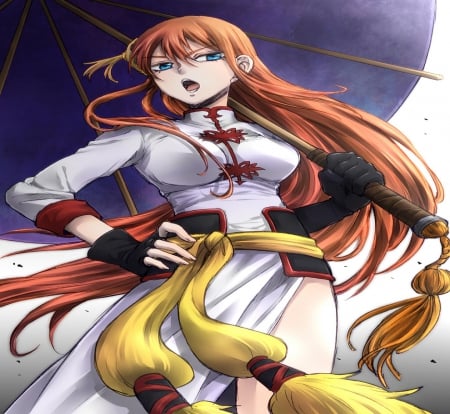 Kagura - gintama, kagura, anime, warrior, long hair