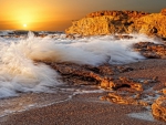 waves on a beach