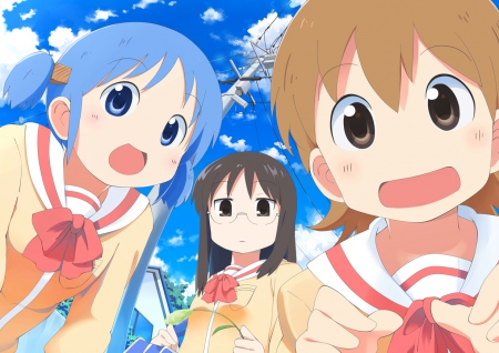 nichijou - anime, girls, school, manga