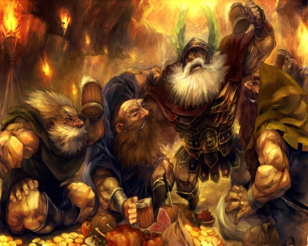 Dwarf Celebration - party, food, beer, dwarfs