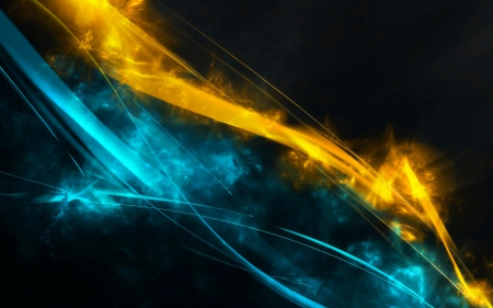 blue and yellow streaks - abstract, yellow, blue, streaks