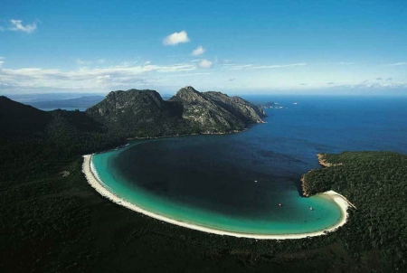 Tasmania, Australia - moon, beach, tasman sea, bay, cliffs