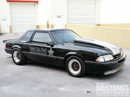 1993 Ford Mustang LX - ford, 1993, cowl hood, black