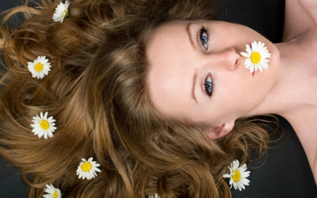 Pretty face - flowers, face, woman, model