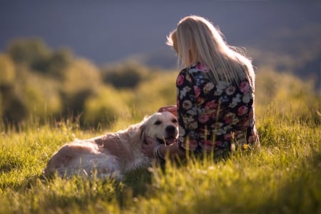 Girl and dog