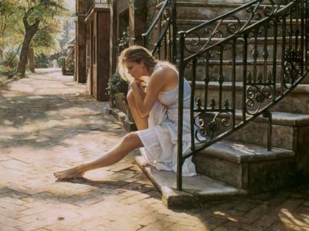 * - girl, street, stairs, photography