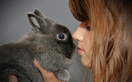 *** Girl and rabbit *** - girl, rabbit, animal, animals