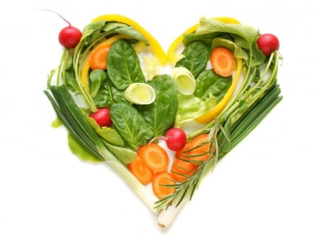 Vegetables - food, vegetables, heart, green