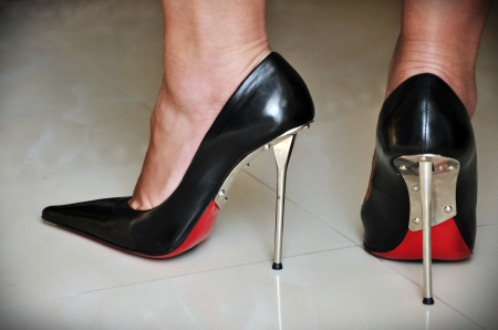 Metal Heels - shoes, metal, high heels, spikes, feet, heels, stilettos