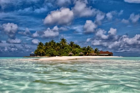 South Pacific Island - desert, lagoon, beach, pacific, sea, island, polynesia, ocean, sand, islands, tropical, palm trees, exeotic, paradise, south