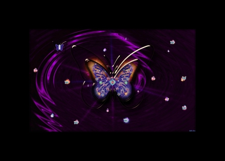 BEAUTIFUL BUTTERFLY - swirls, wings, colorful, design, butterflies