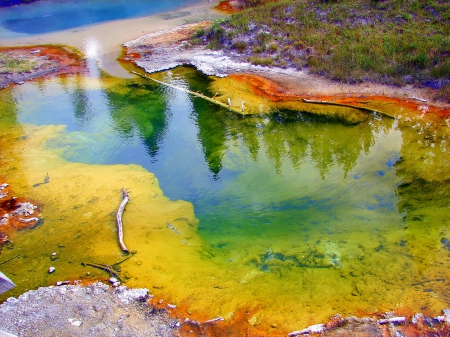 Yellowstone National Park, Hot Waters - water, landscape, minerals, usa