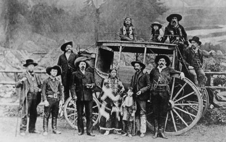 Old West - people, guns, coach, old west