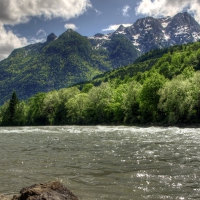 wonderful salzach river in austria hdr