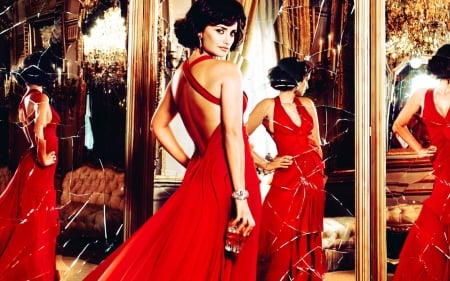 Penelope Cruz - Penelope-Cruz, female, model, red dress, girl