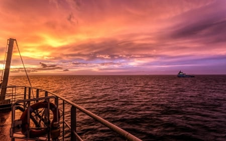 Boat - sky, ocean, sail, boat