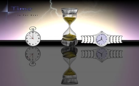 Time Is For Ever - 3dandcg, abstract, time, reflection