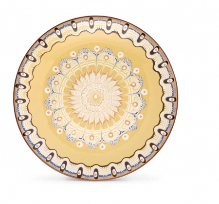 Beautiful Bulgarian Plate - yellow, photography, photo, Bulgaria, traditional, nice, dish, pottery, ceramic