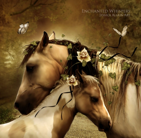 A mother's love - love, mother, wallpaper, fantasy, spring, abstract, art, horse, mum, cute