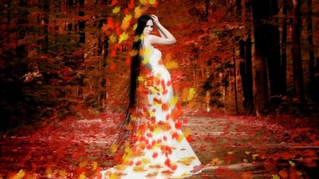 autumn fantasy queen - colors, queen, autumn, fantasy