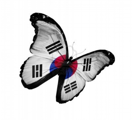 South Korea Flag Butterfly Flying High - South, Flag, Korea, Butterfly