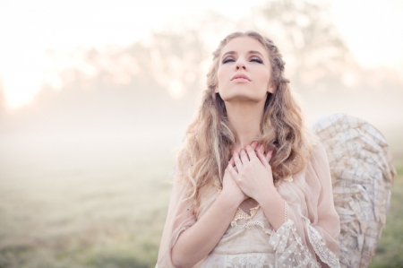 Beautiful Angel - woman, beauty, girl, angel, photography, blond, wings, bride, beautiful