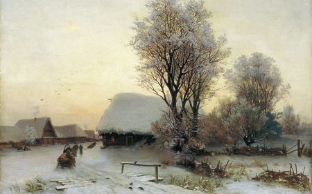 Winter - winter, painting, ice, christmas