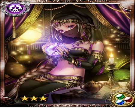 Crystal Diviner - veil, cg, oriental, game, magic, girl, card, crystal