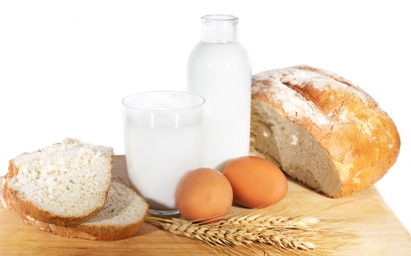 Nice Breakfast - eggs, bread, breakfast, milk