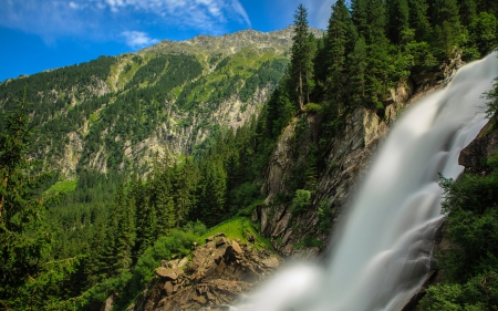 wonderful cliff waterfall