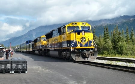 Wilderness Express 1 - locomotive, Fairbanks, railroad, National Park, photography, photo, wide screen, train, engine, Anchorage