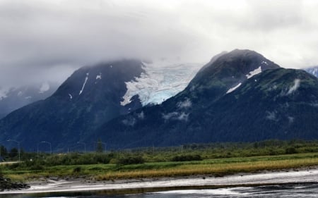 Glacier Along Seward Highway 2 - wide screen, alaska, seward highway, landscape, photo, glacier, usa, scenery, photography, nature