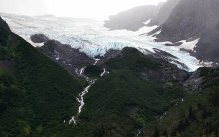 One Arm of Portage Glacier 2 - wide screen, portage glacier, landscape, alaska, photography, nature, scenery, usa, photo, chugach