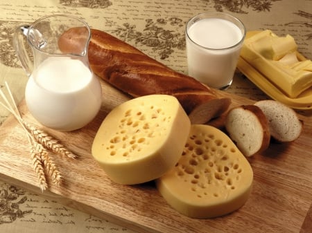 Nice Breakfast - Cheese, Breakfast, Milk, Bread