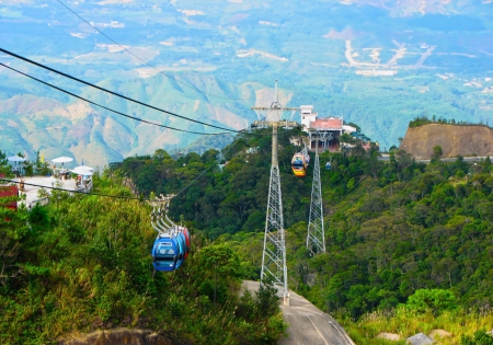 Sky Ride over Beautiful Landscape - nature, sky, mountains, landscapes, cable cars