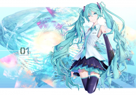 Miku - music, miku, blue, cute, haired, vocoloid