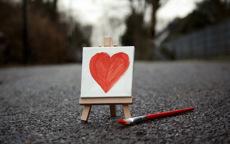 Red Heart - Red, Love, Heart, Painting