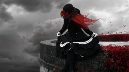 Day Dreaming - sky, dark, romantic, hot, fantasy, gothic