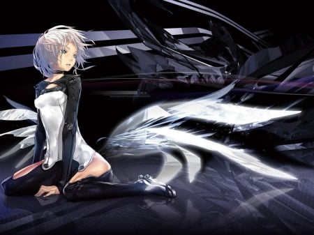 guilty crown - cute, girl, dark, sed