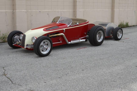 1923-Ford-Roadster - red, ford, classic, pipes